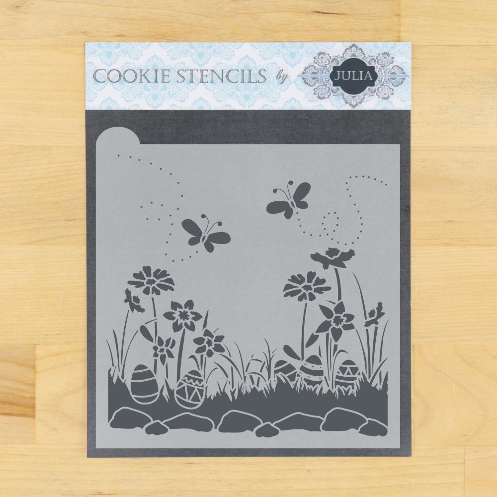Easter Lawn Dynamic Duos Background Cookie Stencil