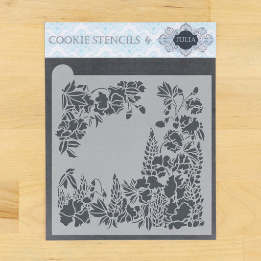 Sweet Peas and Lupine Dynamic Duos Background Cookie Stencil