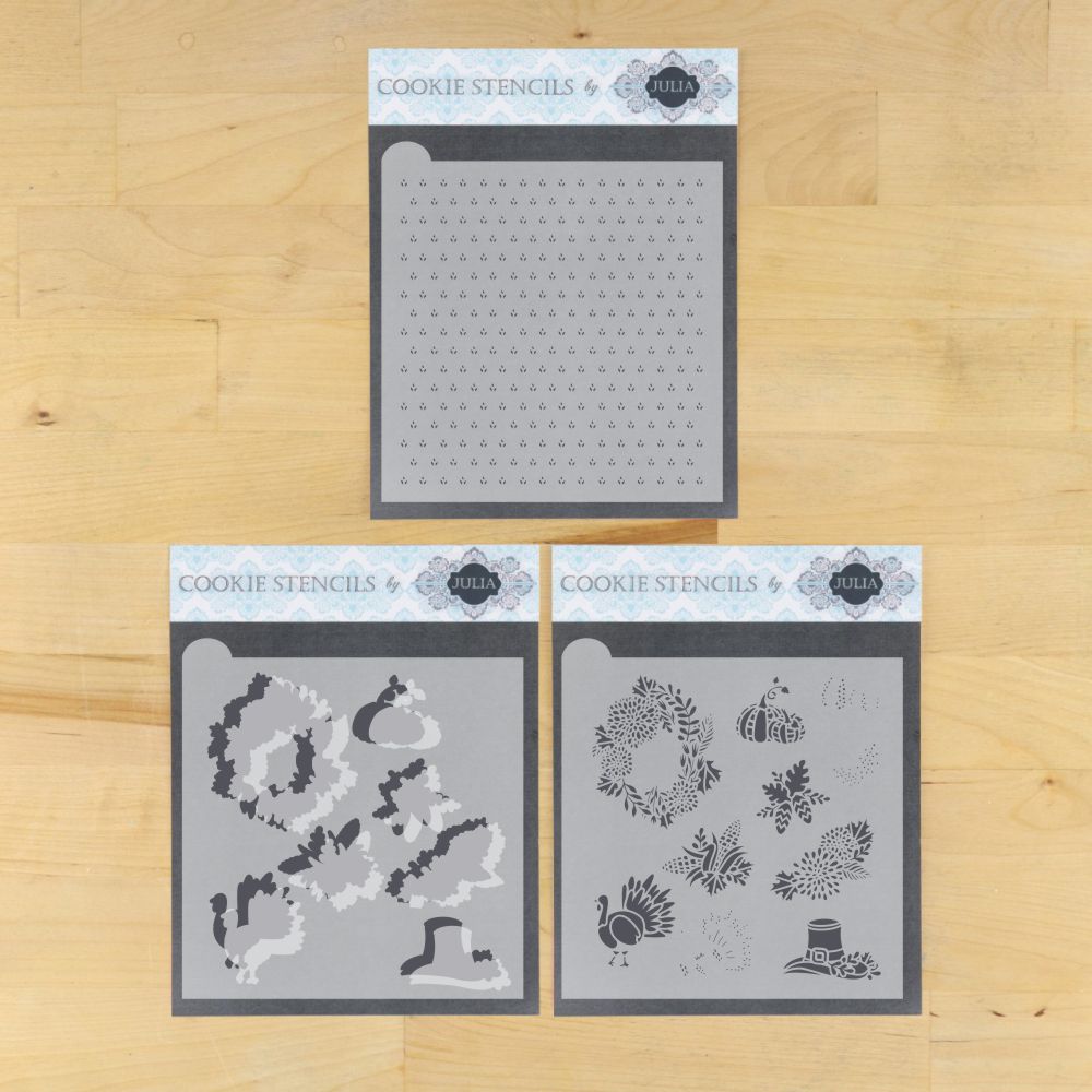 Thanksgiving Place Card Dynamic Duos Background Cookie Stencil Set