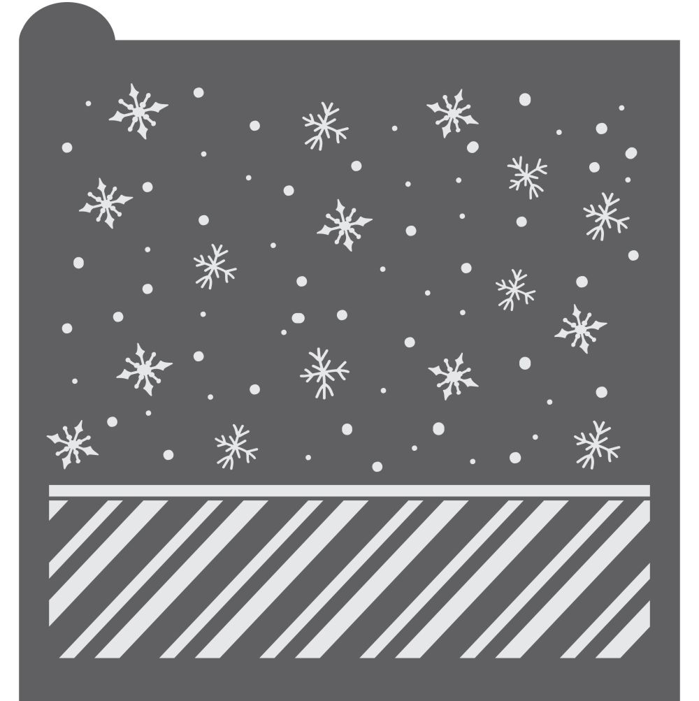 Candyland Snowflakes Background Cookie Stencil