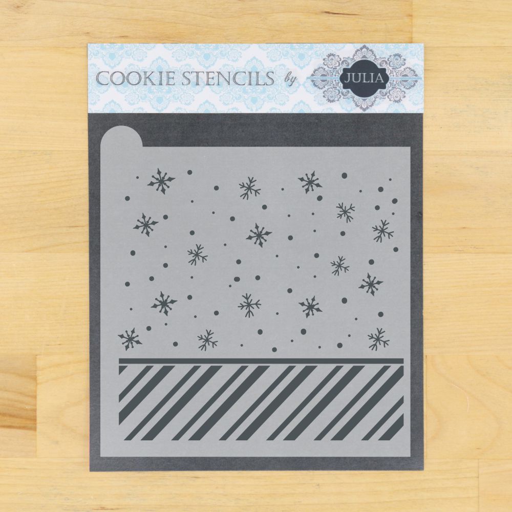 Candyland Snowflakes Background Cookie Stencil