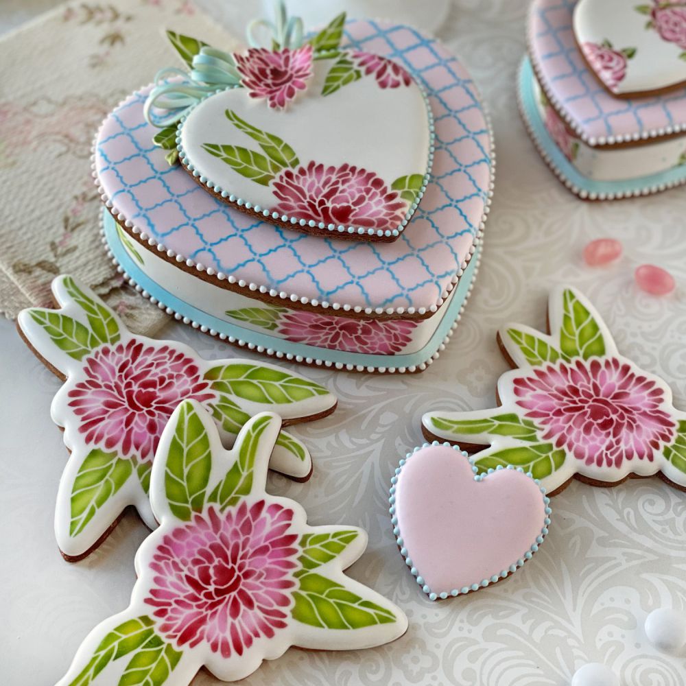 Chrysanthemum Cookie Stencil With Matching Cookie Cutter From Julia Usher