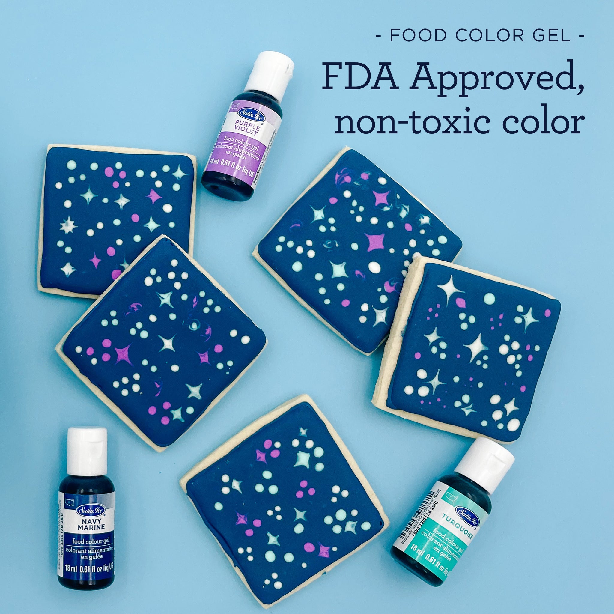 Satin Ice Food Color Liquid Gel Kit – Confection Couture Stencils