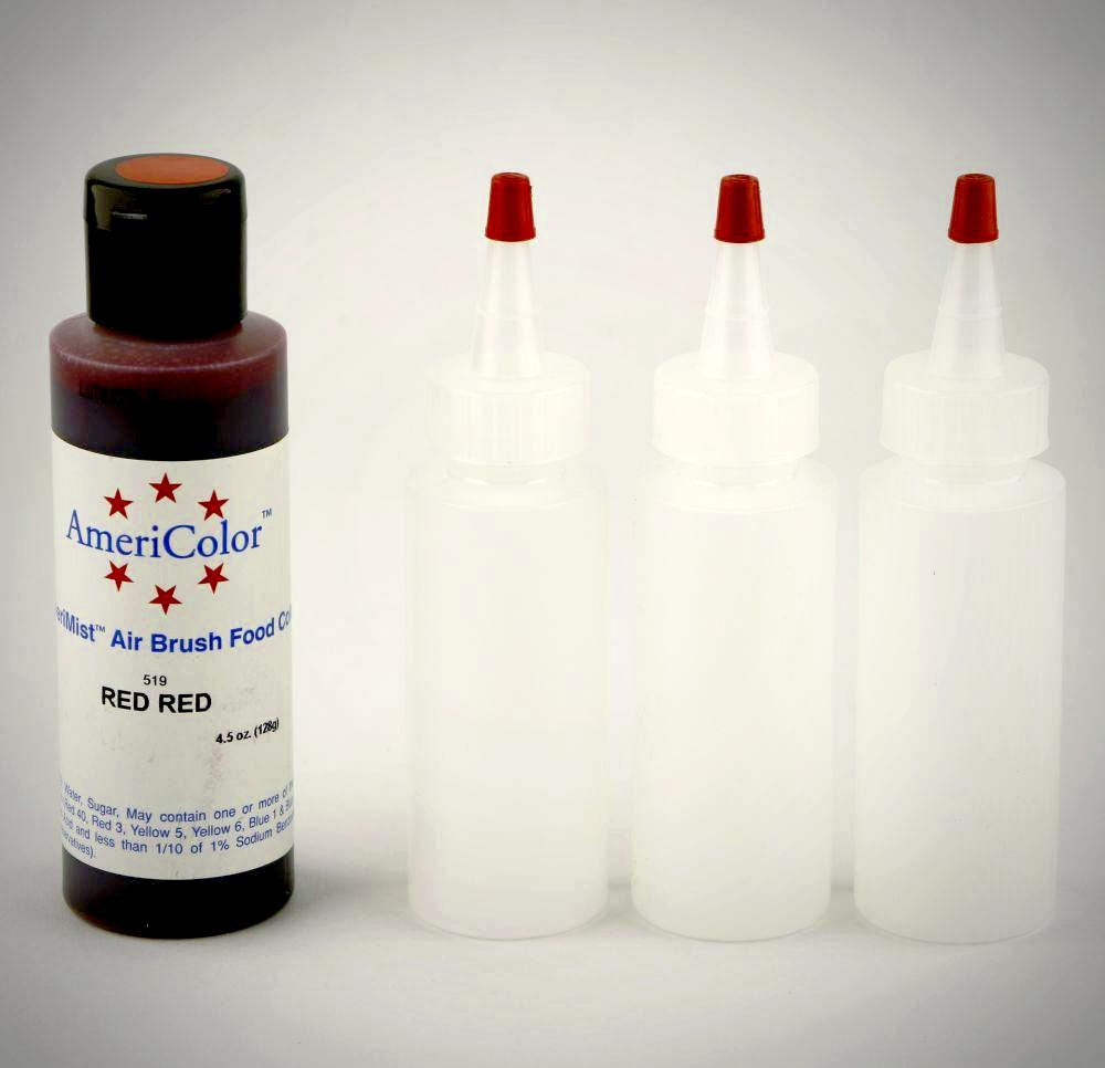 Plastic Bottle with dropper tip pack for airbrush colorants