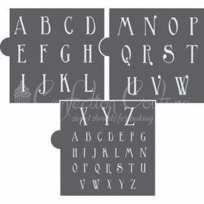 Ginger Snap Alphabet Stencil Sets for Cookies – Confection Couture Stencils