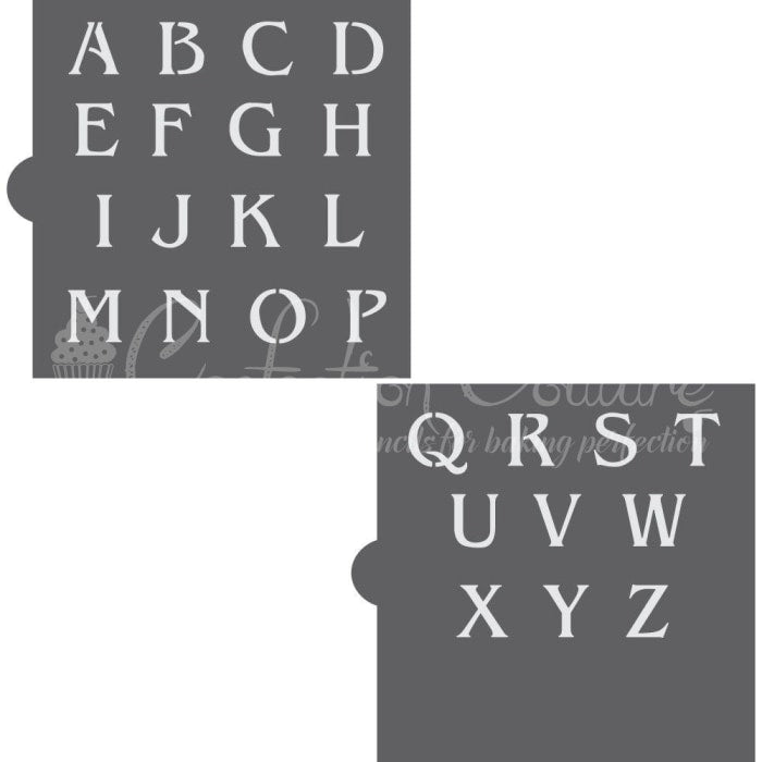 Linzer Monogram Basic Alphabet Cookie Stencil Set Alphabet