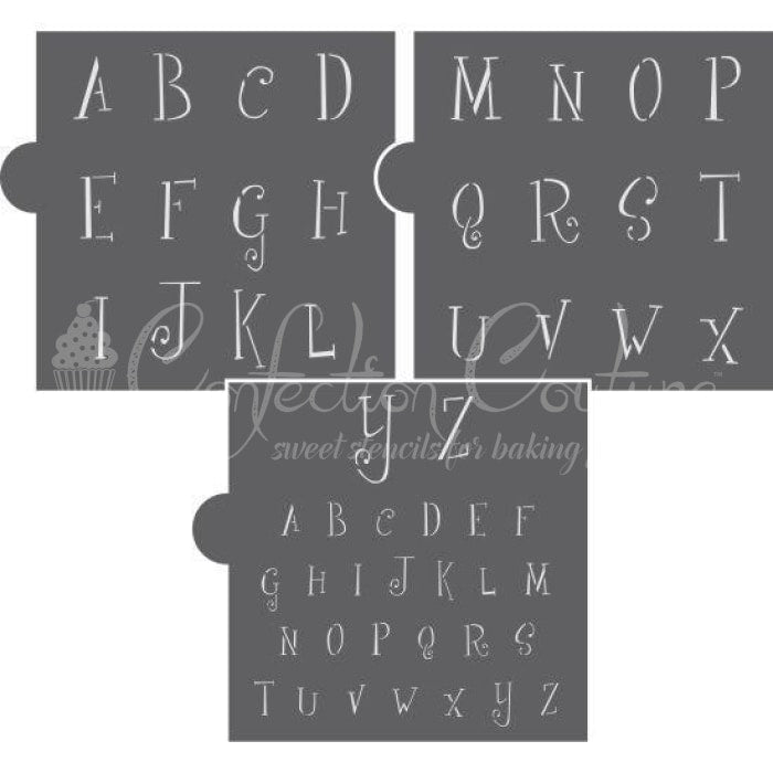Marshmallow Alphabet Cookie Stencil Set Alphabet