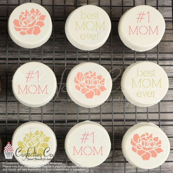 Mothers Day Round Cookie Stencil 3 Pc Set