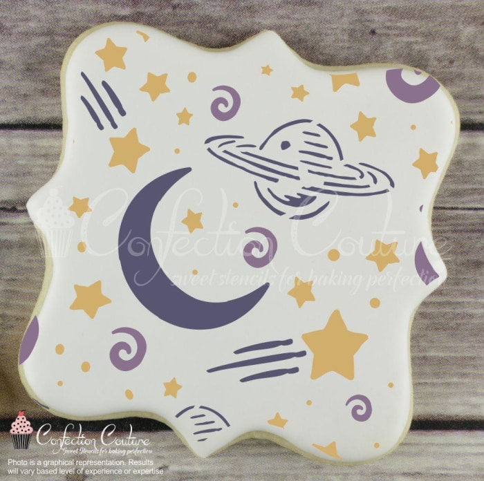 Outer Space Background Stencil for Cookies