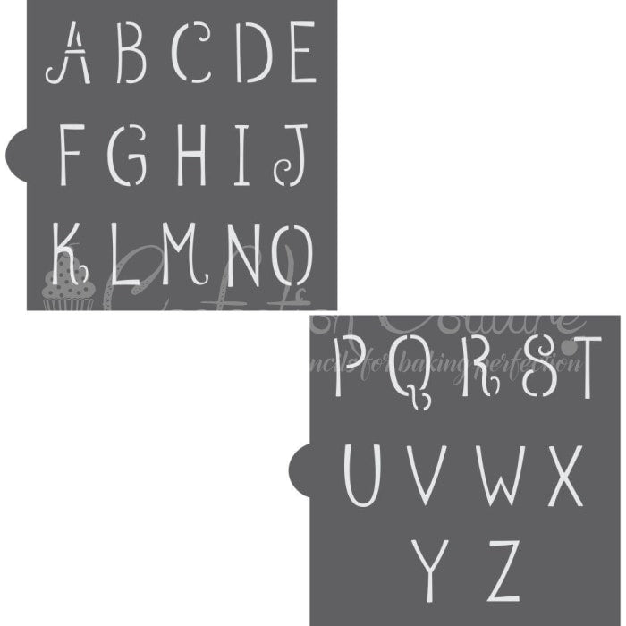 Petite-Beurre Monogram Basic Alphabet Cookie Stencil Set Alphabet