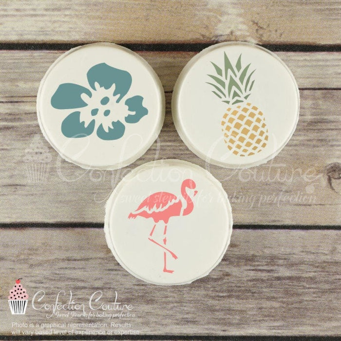 Pineapple Paradise Round Cookie Stencil 3 Pc Set 2 Inch