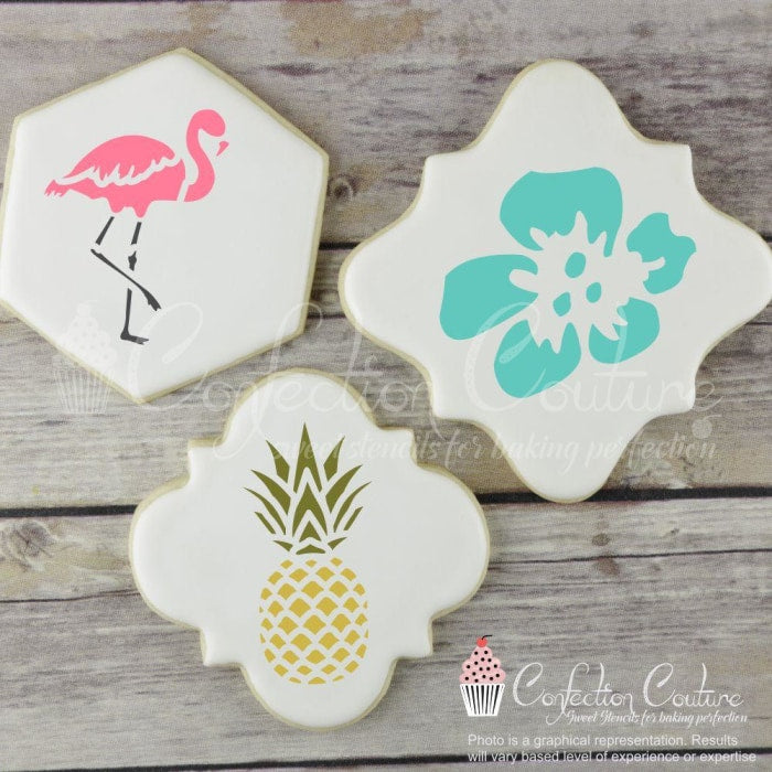 Pineapple Paradise Round Cookie Stencil 3 Pc Set Inch