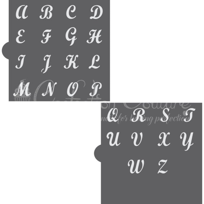 Simply Sweet Monogram Basic Alphabet Cookie Stencil Set Alphabet