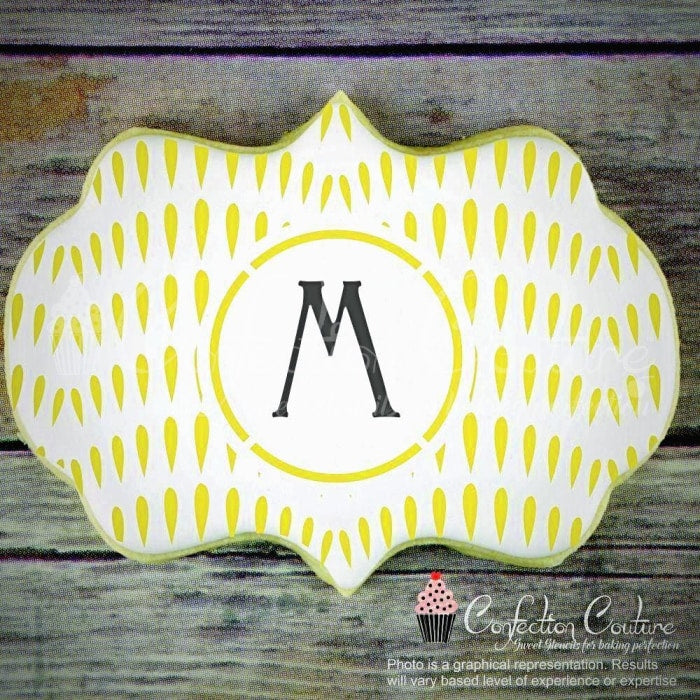 Thistle Seed Monogram Background Stencil for Cookies