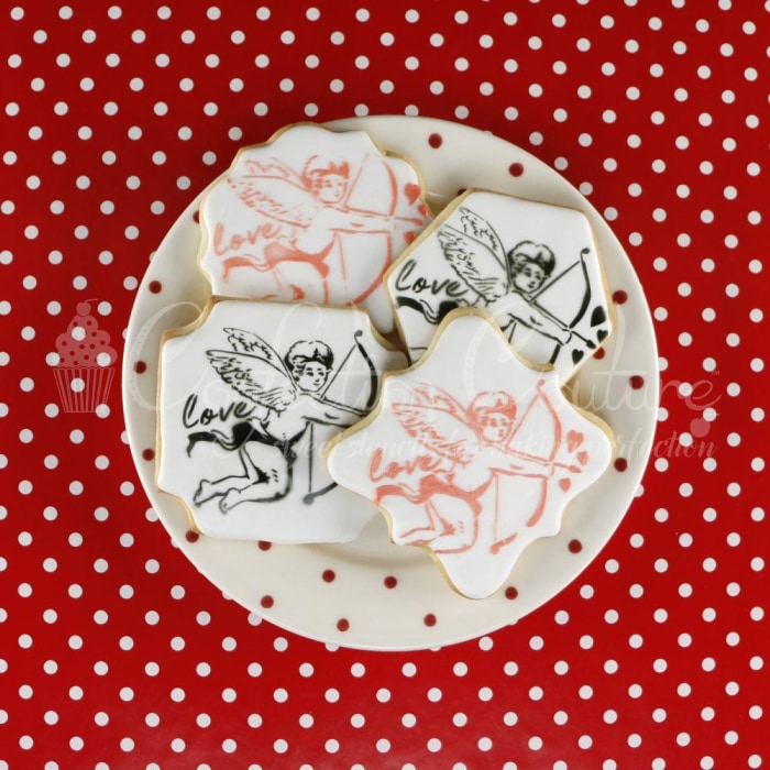 Victorian Valentines Cupid Accent Cookie Stencil Accents