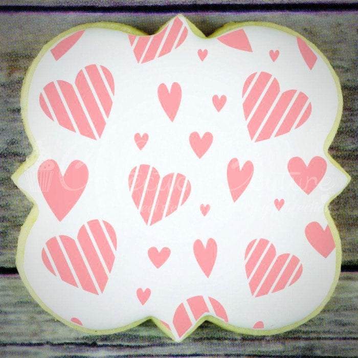 Whimsy Hearts Background Cookie Stencil Background